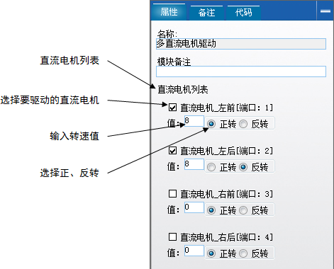 “多直流电机驱动”属性